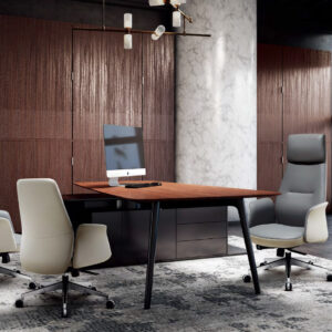 Sleek Office Chair with Matching Visitor Seats