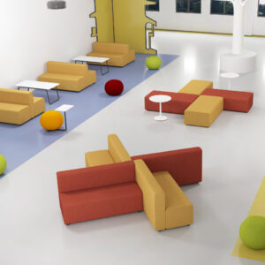 Versatile Upholstered Modular Lounge Settings for Office Spaces