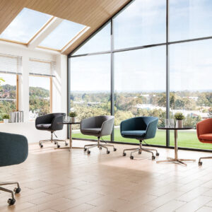 Urban Upholstered Single Waiting Area Rolling Chair