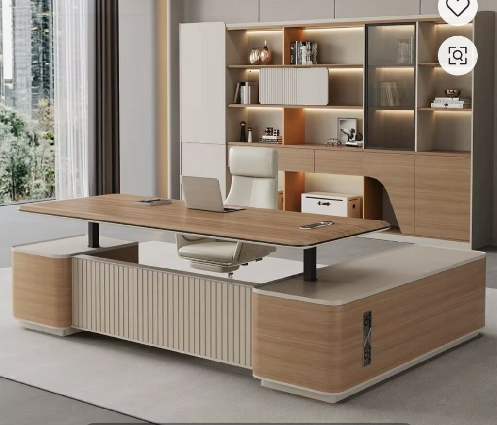 Luxury Sit Stand Executive Desk 2400mm with integrated return